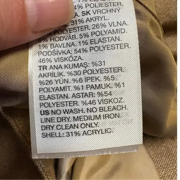 New NWT & Other Stories Tan Wool Silk Blend Tweed Asymmetric Mini Skirt - 10 - Picture 8 of 9